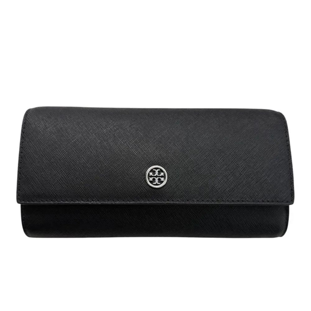 Tory Burch Emerson Black Saffiano Chain Wallet Clutch Crossbody Purse $398